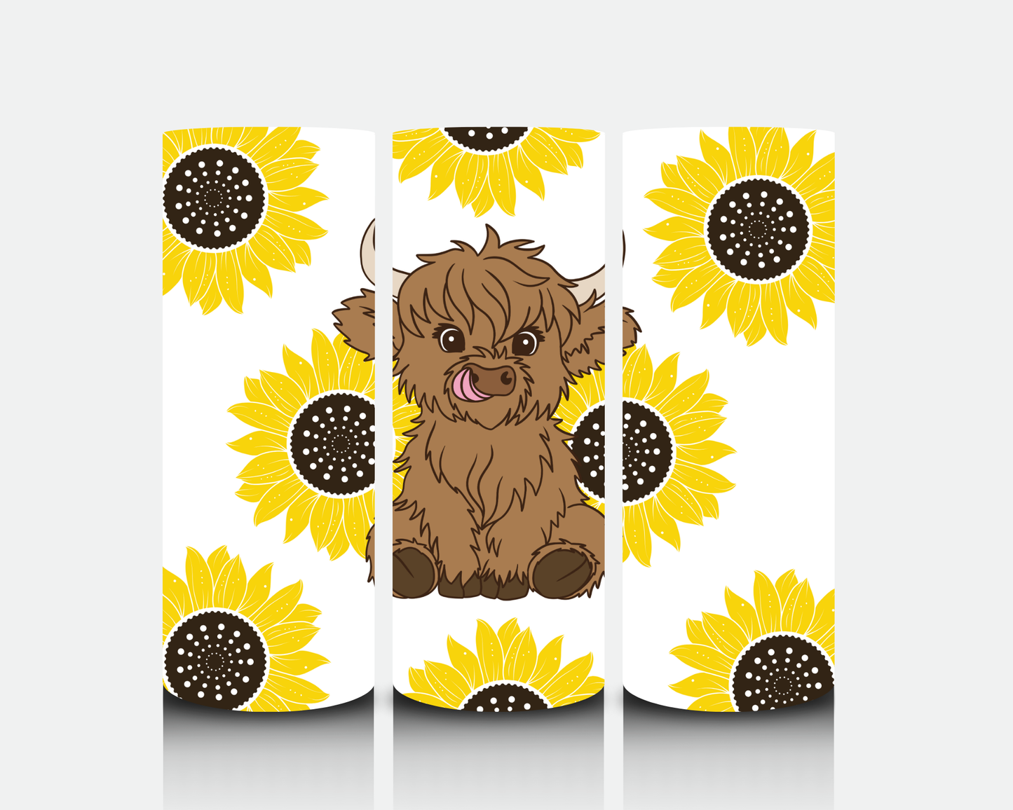 Highland cow 20oz tumbler design