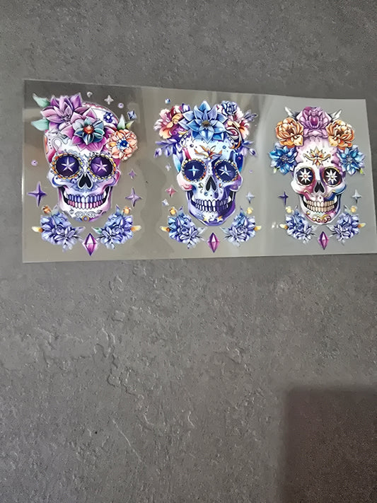 16 oz UVDTF - Sugar Skull's n Flowers